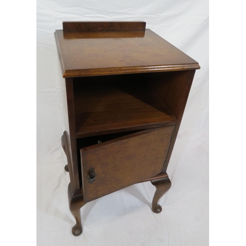 109 - Victorian style walnut locker with press under, on cabriole legs with pad feet