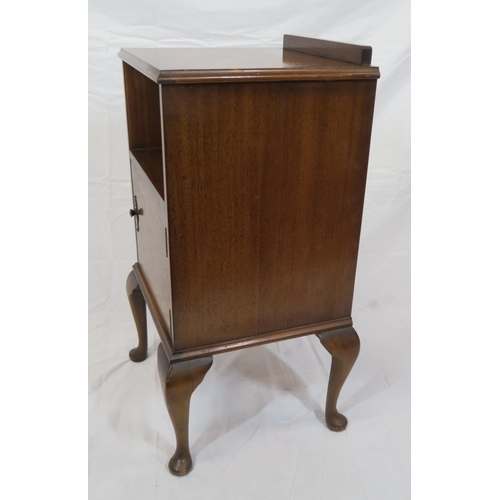 109 - Victorian style walnut locker with press under, on cabriole legs with pad feet