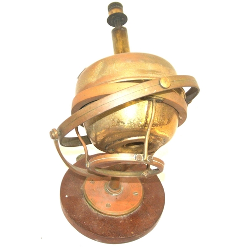 118 - Vintage copper & brass swivelling oil lamp on round base