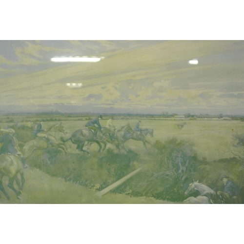 13 - Lionel Edwards 'Hunting scene' coloured print, 40x50cm, signed