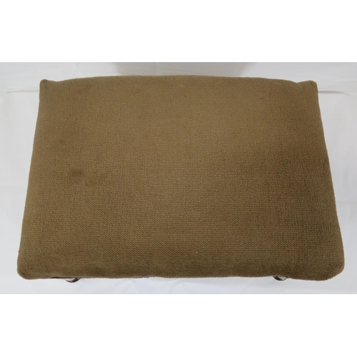 164 - Victorian style oak framed footstool with upholstered top