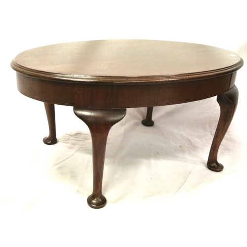 166 - Victorian oval mahogany occasional or coffee table with cabriole legs