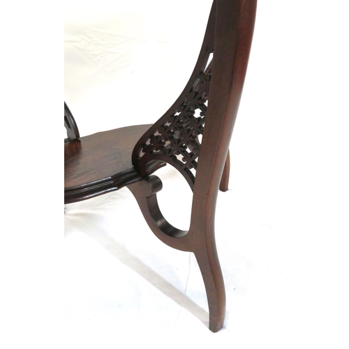 182 - Edwardian style 2 tier oval mahogany occasional table with serpentine sides & cabriole legs