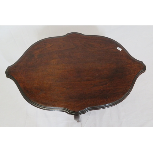 182 - Edwardian style 2 tier oval mahogany occasional table with serpentine sides & cabriole legs