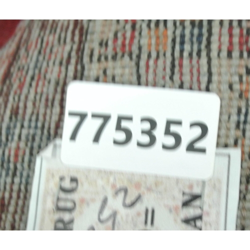 187 - Washed red ground vintage Persian Heriz runner with medallion design 325 x 120cm