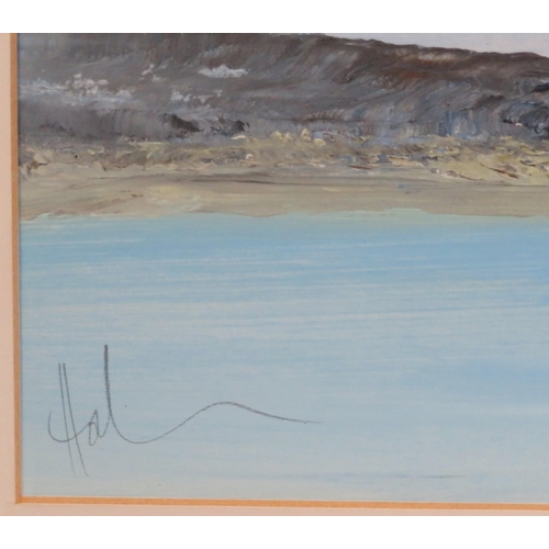 30 - Peter Hodson 'Beach scene'  Oil on board 31x56cm signed