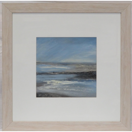 34 - Peter Hodson 'The tide' oil on board 27x27cm signed