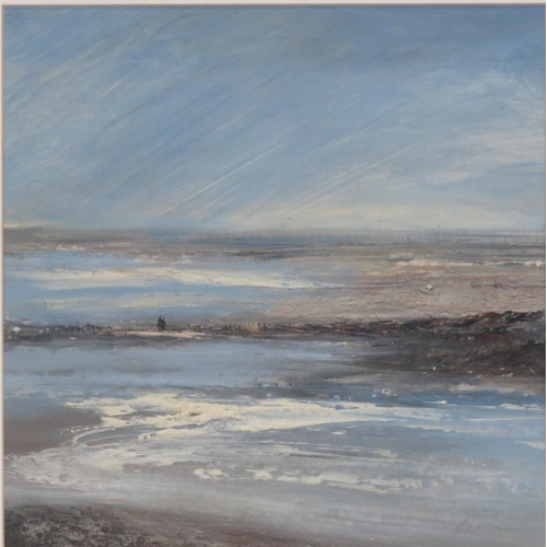 34 - Peter Hodson 'The tide' oil on board 27x27cm signed