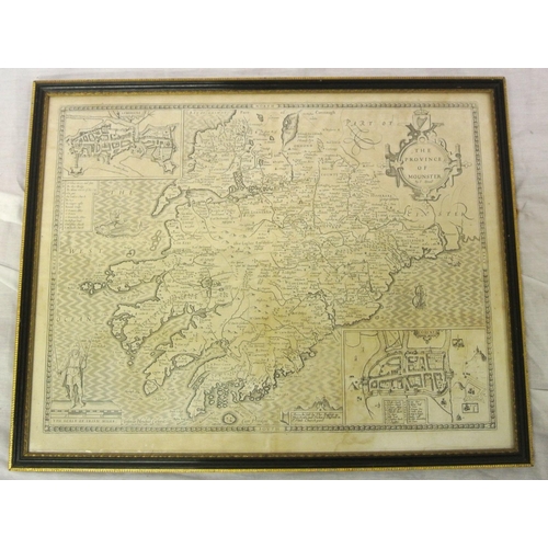 35 - J Speed 'The Province of Mounster' map, 42x54cm