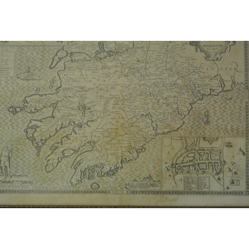 35 - J Speed 'The Province of Mounster' map, 42x54cm