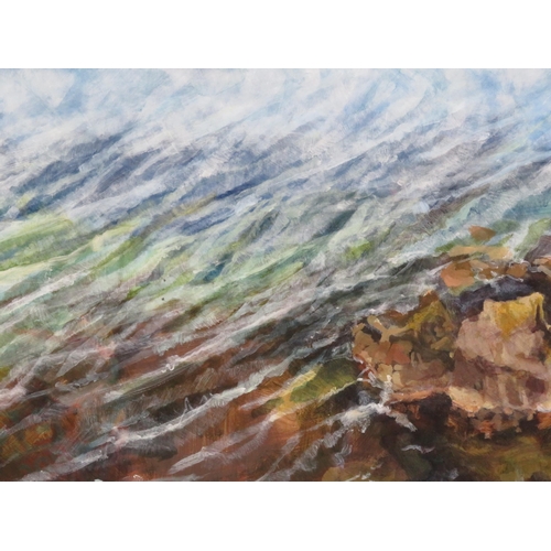 37 - Leigh D Walker 'Rocky shore' pastels 40x57cm signed