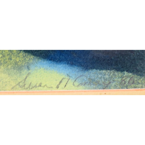 41 - Susan McCarthy 'Abstract landscapes' pastels, a pair, 34x48cm each, signed