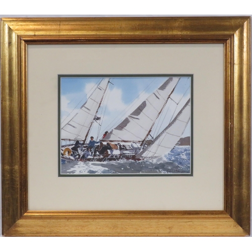 44 - Ken Hayes 'A sunny sail' watercolour 23x30cm signed