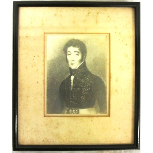 52 - Portrait - 'Capt George William Savage' 13th Light  Dragons, Second son of Henry Savage, 10x8cm, ins... 