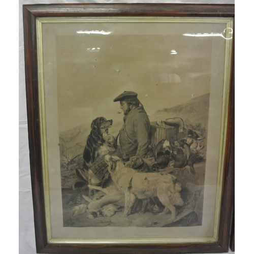 7 - Richard Ansdell 'The Scotch Gamekeeper' & 'The English Gamekeeper' pair of prints 57x42cm each