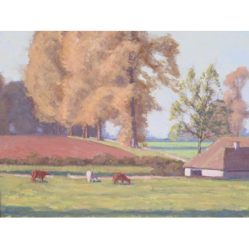 75 - VJ Mitchell 'On Browns Farm' oil on canvas, 37x50cm signed verso