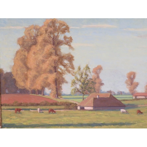 75 - VJ Mitchell 'On Browns Farm' oil on canvas, 37x50cm signed verso