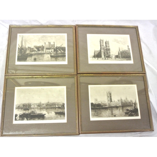 9 - Lucien Gautier 'Set of 4 London scenes' prints 18x30cm each