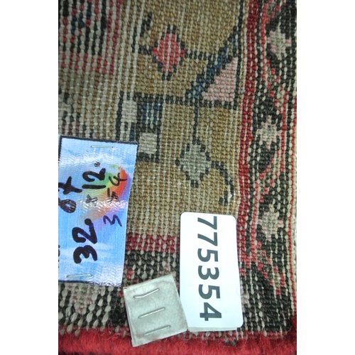 176 - Red ground full work wool pile Persian Hamadan runner 320x120cm