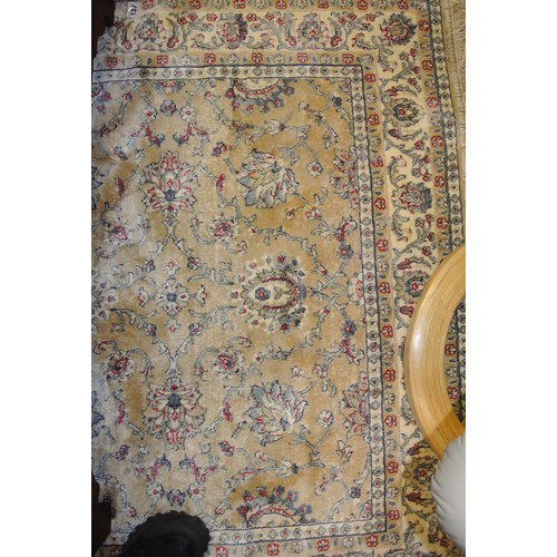 137 - Gold ground Kashmir rug with hints of duck egg blue, all over Zeigler design 170x120cm
