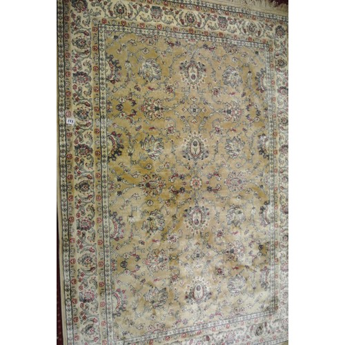 137 - Gold ground Kashmir rug with hints of duck egg blue, all over Zeigler design 170x120cm