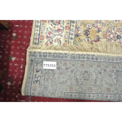 137 - Gold ground Kashmir rug with hints of duck egg blue, all over Zeigler design 170x120cm