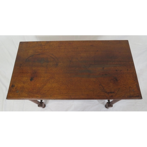 56 - Victorian mahogany oblong occasional table with turned columns & stretcher, on round feet