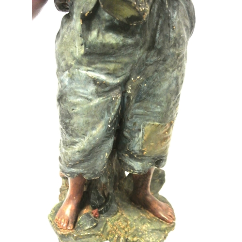 142 - Victorian porcelain figure of a boy with  grape