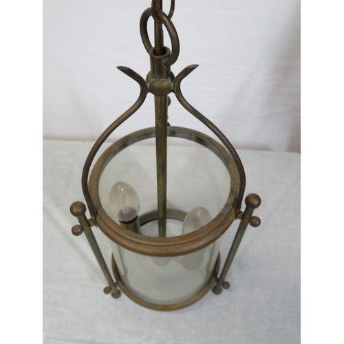 178 - Edwardian style hanging lightshade with brass frame