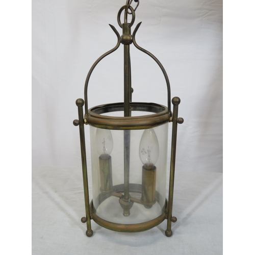 178 - Edwardian style hanging lightshade with brass frame