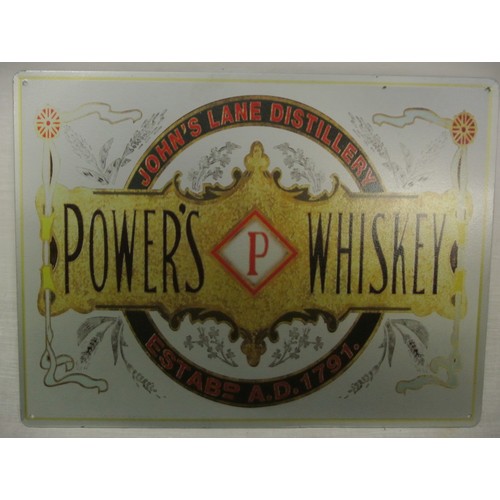 283 - Powers Whiskey enamel advertising sign 30x40cm