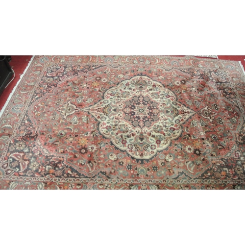 117 - Terracotta ground Persian fine woven village carpet Baktia 300 x 216cm