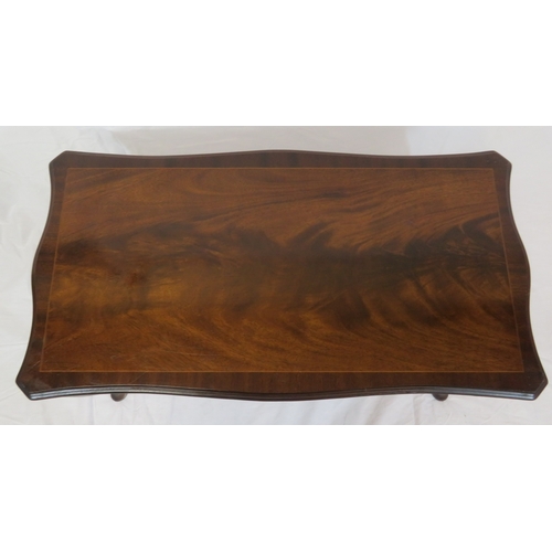 101 - Edwardian design oblong coffee table with cabriole legs & pad feet