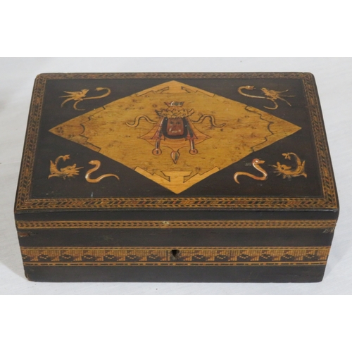 108 - Oriental inlaid ring box & 2 timber stands