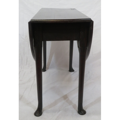 141 - Georgian oak Pembroke table with D-shaped drop leaves, gateleg support, cabriole legs with pad feet