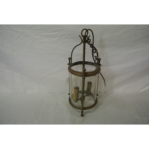 178 - Edwardian style hanging lightshade with brass frame