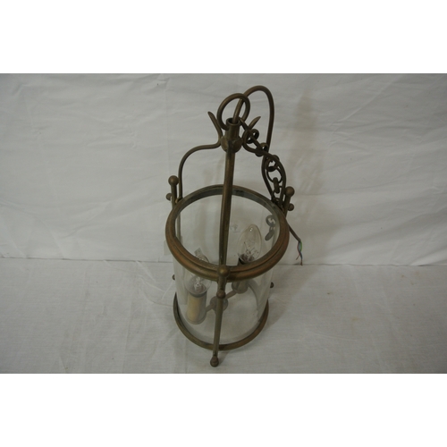 178 - Edwardian style hanging lightshade with brass frame