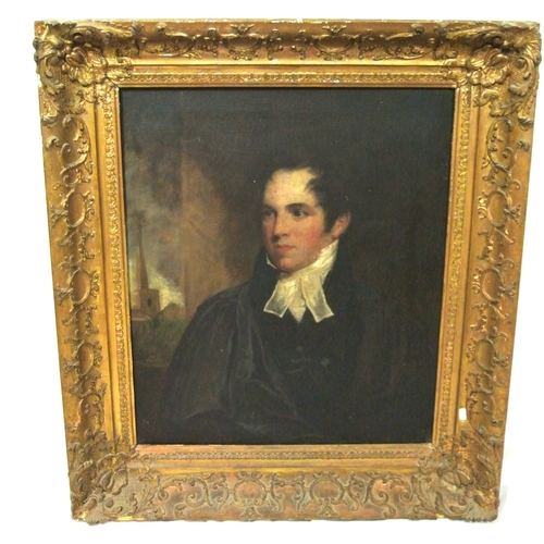 25 - Victorian school 'Portrait of Rev Joseph Morris 1791-1833' oil on canvas 75x62cm