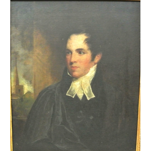 25 - Victorian school 'Portrait of Rev Joseph Morris 1791-1833' oil on canvas 75x62cm