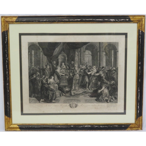 34 - Set of 4 French allegorical etchings, 62x88cm, 65x90cm, 60x80cm & 53x75cm