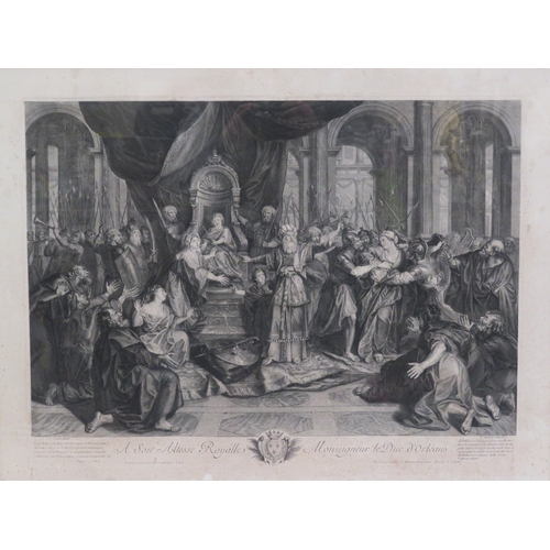 34 - Set of 4 French allegorical etchings, 62x88cm, 65x90cm, 60x80cm & 53x75cm