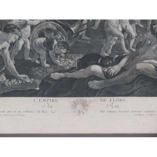 34 - Set of 4 French allegorical etchings, 62x88cm, 65x90cm, 60x80cm & 53x75cm