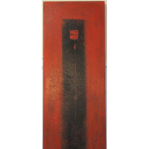 39 - Parta 'Red Square' mixed media on canvas 40x150cm