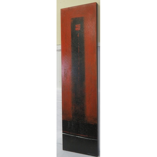 39 - Parta 'Red Square' mixed media on canvas 40x150cm