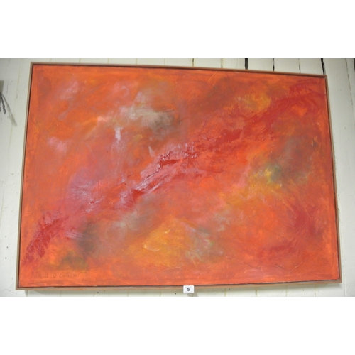 5 - Cahill O'Connor 'Red Mist' oil on canvas, 88x98cm, signed