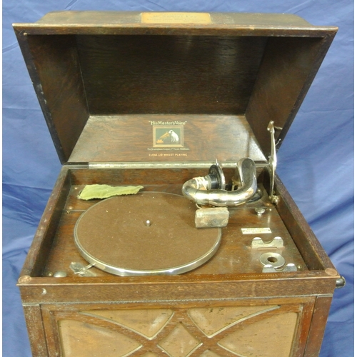 58 - His Master's Voice gramophone with winder