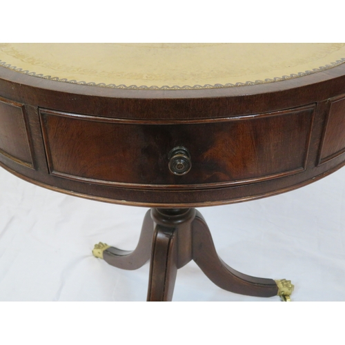 66 - Victorian design round occasional or coffee table with frieze drawers, vase column, on hipped tripod