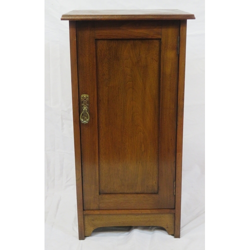 91 - Edwardian mahogany locker with panelled door & shelved interior