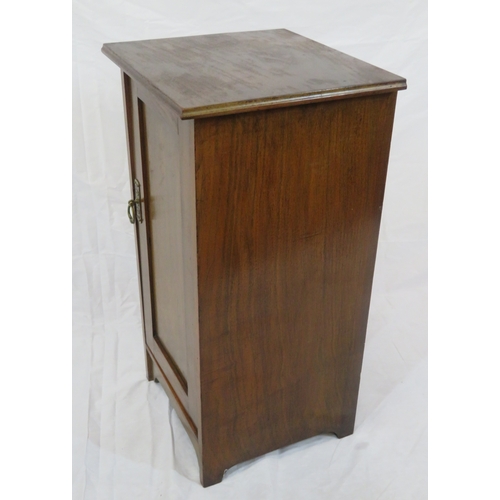 91 - Edwardian mahogany locker with panelled door & shelved interior