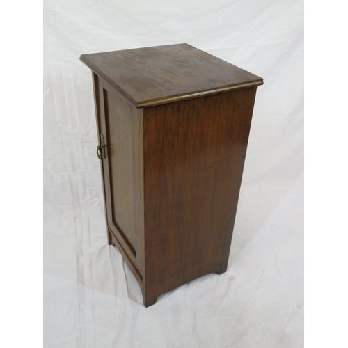 91 - Edwardian mahogany locker with panelled door & shelved interior